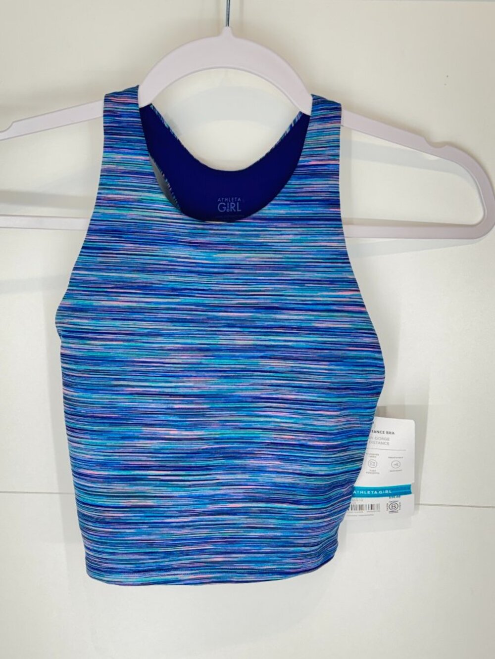 NWT Athleta Girl Space Dye Long Distancer Bra Top